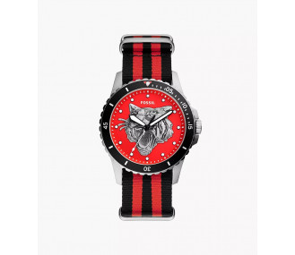 Годинник  Fossil FS5929 FB-01 Three-Hand Black and Red Nylon Watch