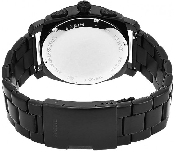 Годинник Fossil Men's Machine Quartz Stainless Steel Chronograph Watch, Color: Black (Model: FS4552)