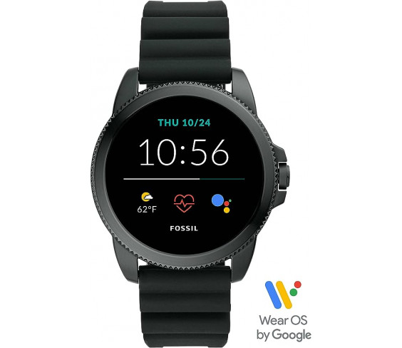 Годинник Fossil 44mm Gen 5E Stainless Steel and Silicone Touchscreen Smart Watch with Heart Rate