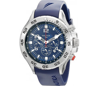 Годинник Nautica Men's N14555G NST Stainless Steel Watch with Blue Resin Band