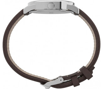 Годинник Timex Easy Reader Bold 38mm Watch – Silver-Tone Case White Dial with Brown Leather Strap