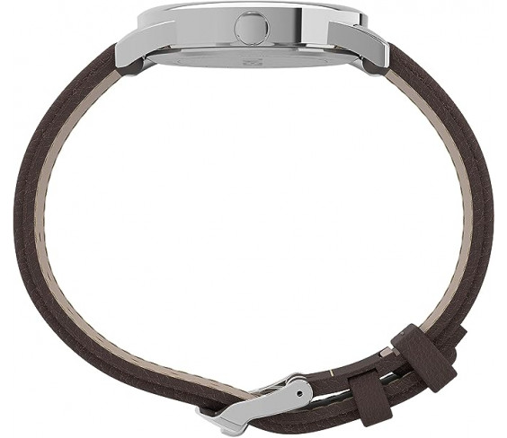 Годинник Timex Easy Reader Bold 38mm Watch – Silver-Tone Case White Dial with Brown Leather Strap