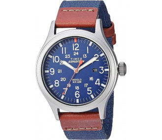 Годинник Timex Men's TW4B14100 Expedition Scout 40mm Blue/Brown/Gray Leather/Nylon Strap Watch