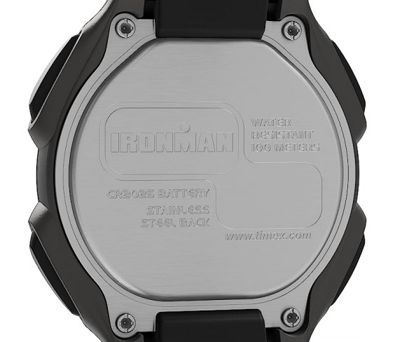 Годинник Timex Men's T5E901 Ironman Classic 30 Gray/Black Resin Strap Watch, Black/Gray/Orange Accent, One Size