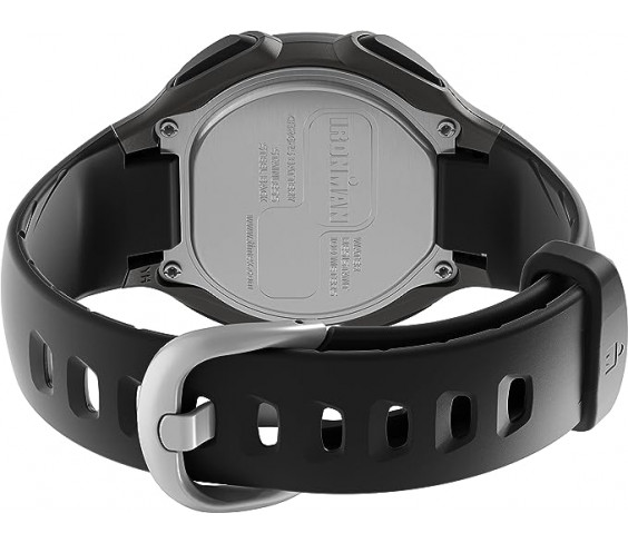 Годинник Timex Men's T5E901 Ironman Classic 30 Gray/Black Resin Strap Watch, Black/Gray/Orange Accent, One Size