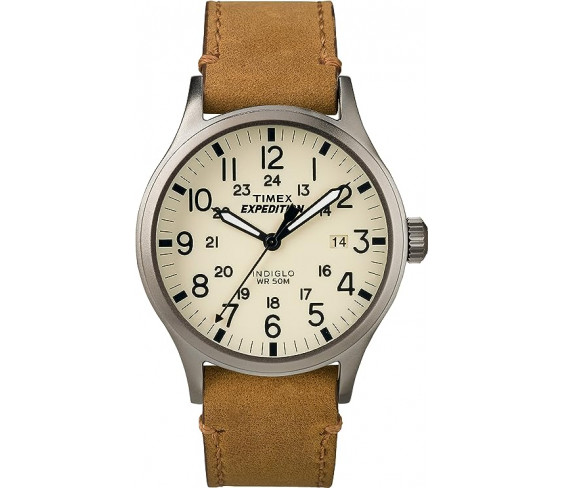 Годинник Timex Men's TWC001200 Expedition Scout 40mm Natural/Tan Leather Strap Watch