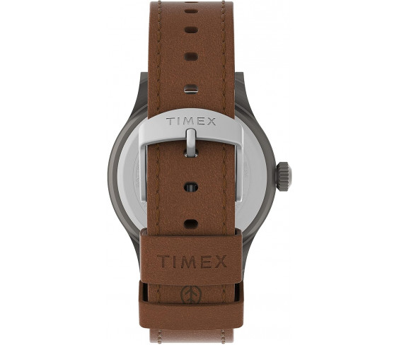 Годинник Timex Men's Expedition Scout 40mm Watch – Gray Case Black Dial with Brown Ecco DriTan Leather Strap