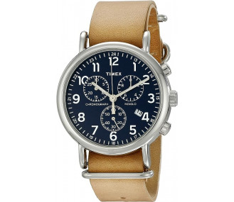 Годинник Timex Unisex TWC063500 Weekender Chrono Cream/Tan Double-Layered Leather Slip-Thru Strap Watch
