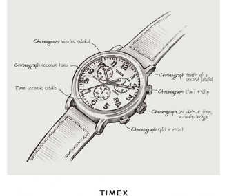 Годинник Timex Unisex TWC063500 Weekender Chrono Cream/Tan Double-Layered Leather Slip-Thru Strap Watch
