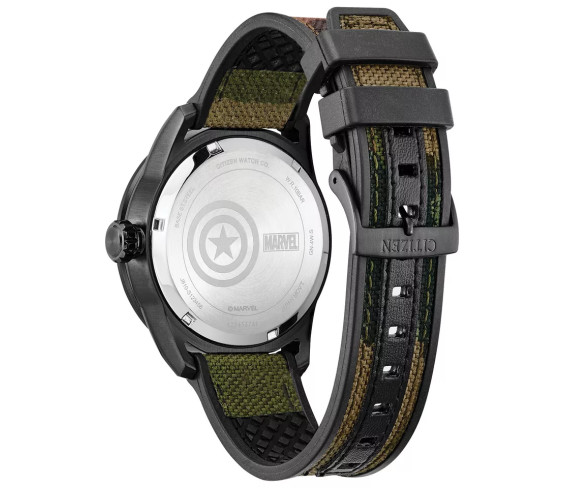 Чоловічий годинник Citizen Eco-Drive Captain America Men's Camouflage Nylon Watch (модель AW1367-05W)